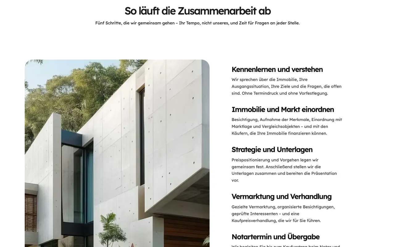 Website und Werbe-Landingpage von Immobilien Griesbaum (Desktop)